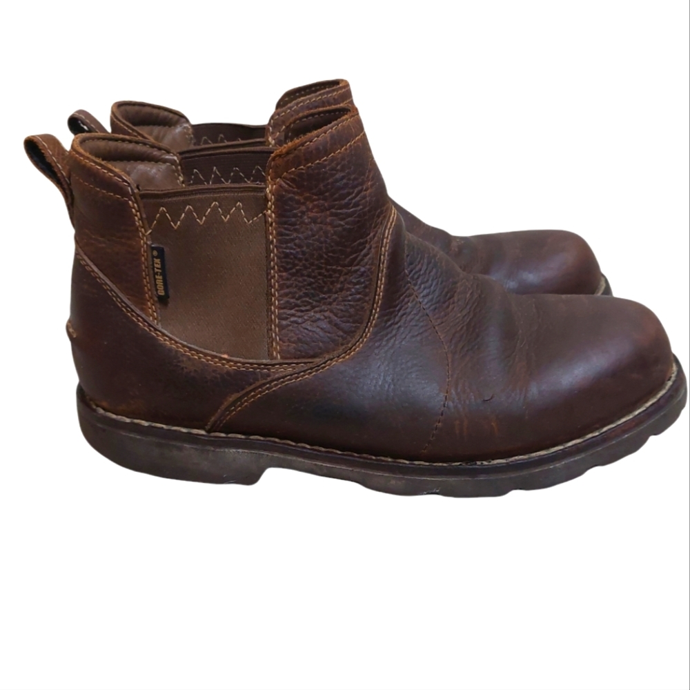 Cabela's mens brown leather slip on boots 10.5